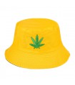 Żółty kapelusz dwustronny bucket hat wędkarski modny kap-m1