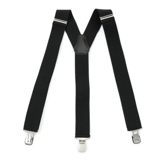 Szelki do spodni męskie eleganckie mocne V czarne SZ2 | krateczka.pl