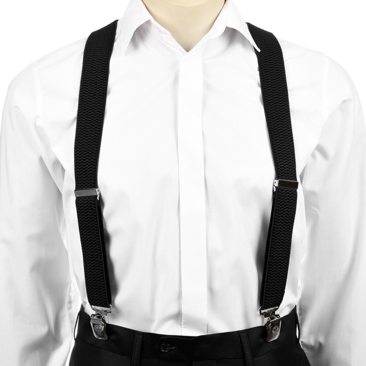 Szelki do spodni męskie eleganckie mocne Y czarne SZ3 | krateczka.pl