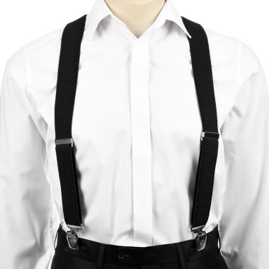Szelki do spodni męskie eleganckie mocne Y czarne SZ3 | krateczka.pl