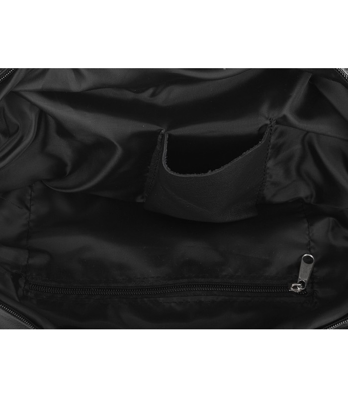 Czarny Beltimore plecak skórzany damski z klapą solidny S41