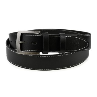 Pasek męski skórzany klamra 4 cm czarny BELTIMORE A31 | krateczka.pl