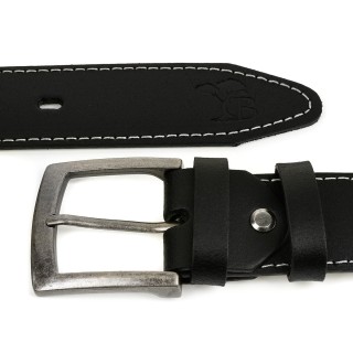 Pasek męski skórzany klamra 4 cm czarny BELTIMORE A31 | krateczka.pl
