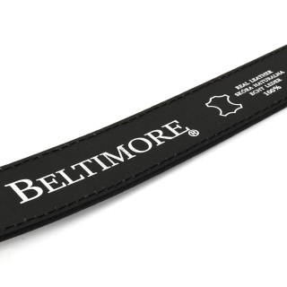 Pasek męski skórzany klamra 4 cm czarny BELTIMORE A31 | krateczka.pl