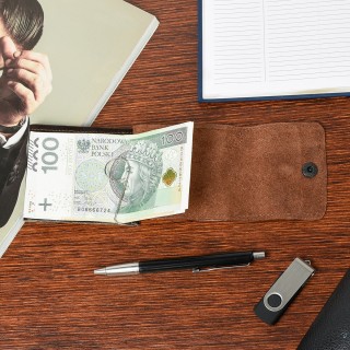 Polski portfel brązowe etui na pieniądze retro uniseks - krateczka.pl