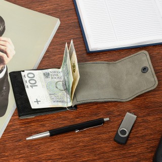 Polski portfel czarne etui na pieniądze retro uniseks - krateczka.pl