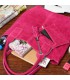 Różowa włoska torebka skórzana zamszowa A4 shopperka T49