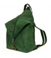 Ciemno- zielony Włoski Stylowy Plecak Damski Skórzany Zamsz A4 W01