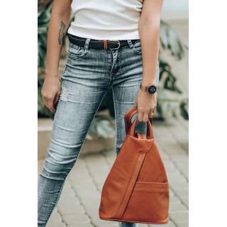 Śliwkowy  Vera Pelle włoski Plecak Skórzany damski | Krateczka.pl