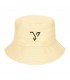 Kremowy kapelusz dwustronny bucket hat wędkarski modny kap-m-V