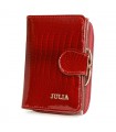 Czerwony Julia Rosso damski portfel skórzany pionowy RFID F59