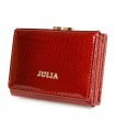 Czerwony Julia Rosso damski portfel skórzany mały RFID F60