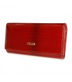 Czerwony Julia Rosso duży damski portfel skórzany RFID F65