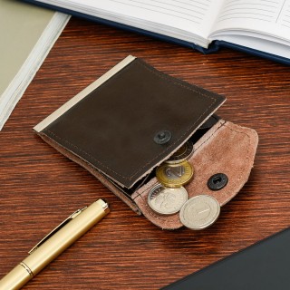 Polski portfel brązowe etui na pieniądze retro uniseks | Krateczka.pl