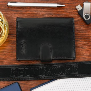 Zestaw męski skórzany premium Beltimore portfel pasek | Krateczka.pl