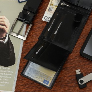 Zestaw męski skórzany premium Beltimore portfel pasek | Krateczka.pl