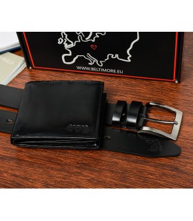 Zestaw męski skórzany premium Beltimore portfel pasek klasyczny U32