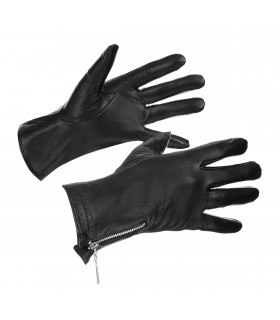 Rękawiczki skórzane damskie czarne polar BELTIMORE s/m K27