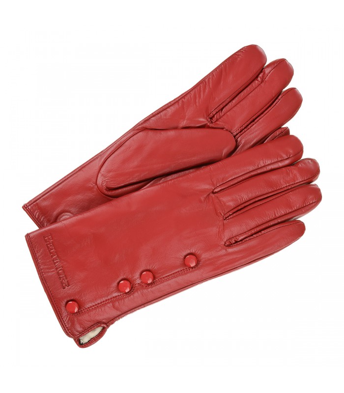 Rękawiczki skórzane damskie czerwone polar l/xl BELTIMORE K26