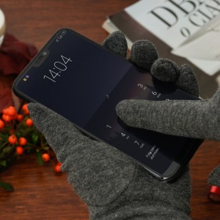 Rękawiczki damskie szare  dotyk polarek BELTIMORE| Krateczka.pl
