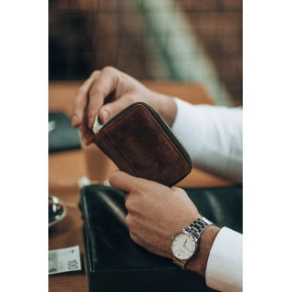 Czarny duży portfel skórzany męski skóra nubuk Beltimore- krateczka.pl