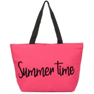 Różowa Duża torba plażowa torebka summer time | Krateczka.pl
