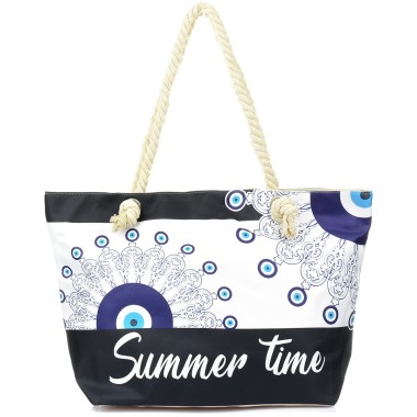 Duża torba plażowa torebka summer time grecka lekka| Krateczka.pl