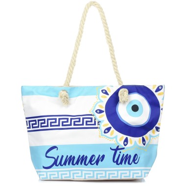 Duża torba plażowa torebka summer time grecka lekka| Krateczka.pl