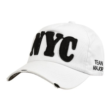 Biała Czapka z daszkiem baseballówka vintage NYC- krateczka.pl
