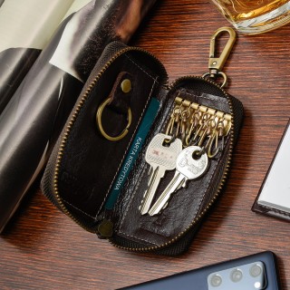 Etui na klucze premium skórzane kluczówka brąz Beltimore- krateczka.pl