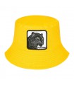 Kapelusz dwustronny bucket hat wędkarski pantera żółty kap-m-43