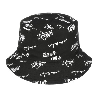 Kapelusz dwustronny bucket hat dziecięcy thuglife czarny- krateczka.pl