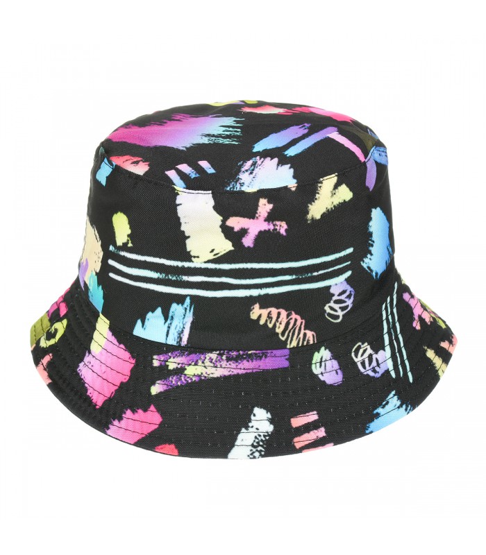 Kapelusz dwustronny bucket hat czapka czarna napisy kolorowy kap-m-9