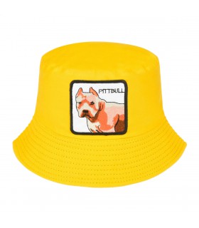 Kapelusz dwustronny bucket hat wędkarski żółty pitbull kap-m-44