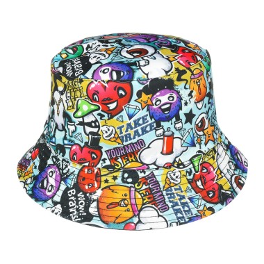 Kapelusz dwustronny bucket hat dziecięcy kolorowy - krateczka.pl