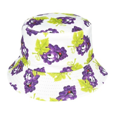 Kapelusz dwustronny bucket hat dziecięcy biały winogrona - krateczka.pl