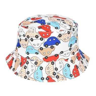Kapelusz dwustronny bucket hat dziecięcy autka - krateczka.pl