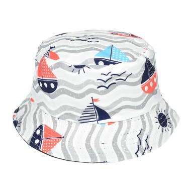 Kapelusz dwustronny bucket hat dziecięcy statki - krateczka.pl