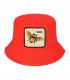 Kapelusz dwustronny bucket hat wędkarski czerwony pszczoła kap-m-39