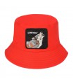 Kapelusz dwustronny bucket hat wędkarski czerwony wilk kap-m-42