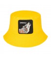 Kapelusz dwustronny bucket hat wędkarski żółty wilk kap-m-42