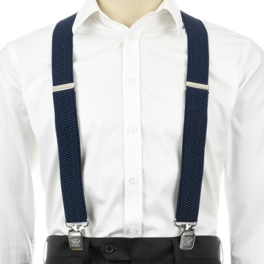 Szelki do spodni męskie eleganckie mocne Y granat SZ3 | krateczka.pl