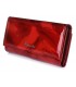 Portfel damski skórzany poziomy elegancki RFID piórka czerwony Alessandro X68