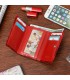Czerwony Damski Mały portfelik skórzany Alessandro Paoli RFID Q50