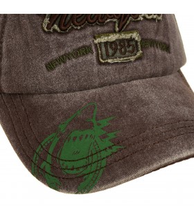 Brązowa czapka z daszkiem baseballówka vintage uniwersalna cz-m-60