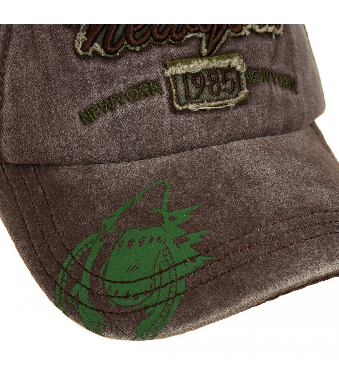 Brązowa czapka z daszkiem baseballówka vintage uniwersalna cz-m-60