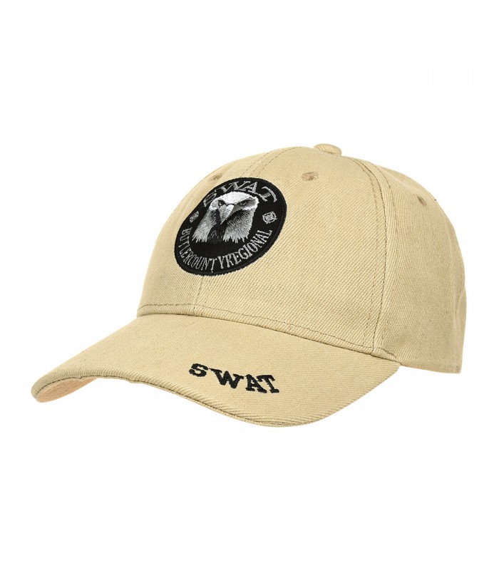 Beżowa modna czapka z daszkiem baseballówka SWAT uniwersalna cz-m-61
