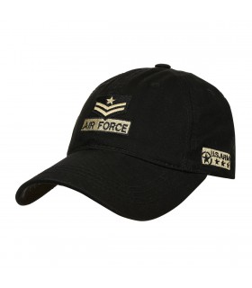 Czarna modna czapka z daszkiem baseballówka AIR FORCE uniwersalna cz-m-62