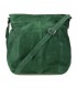 Ciemno- zielona zamszowa torebka damska A4 skórzana worek K49
