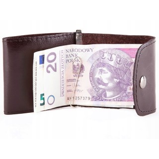 Brązowy Portfel skórzany banknotówka etui bilonówka- Krateczka.pl